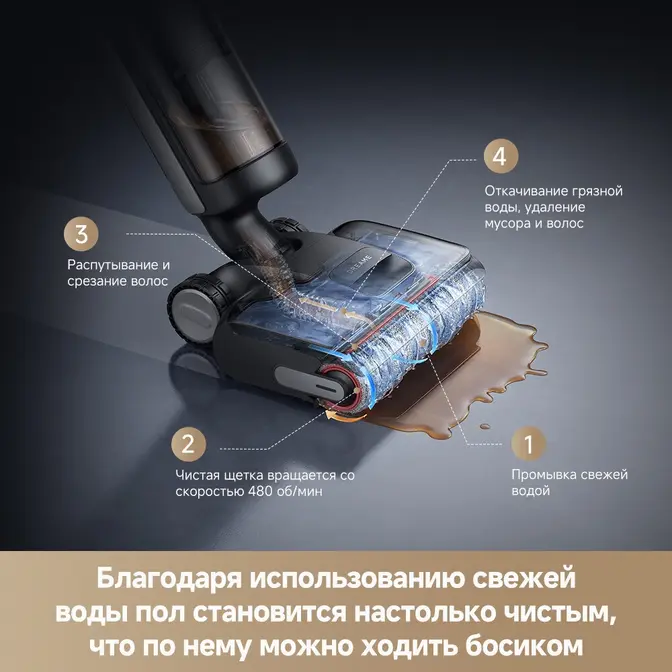 Моющий вертикальный пылесос Dreame H12 GT фото 4 в Ростове-на-Дону