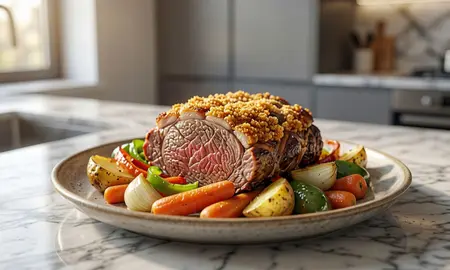 Мясо запеченное с овощами в духовке: пошаговый рецепт