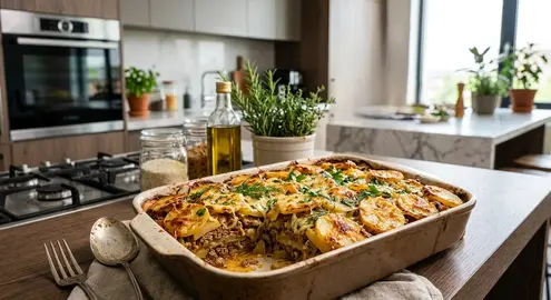 Картошка слоями с мясом в духовке запеченная: пошаговый рецепт