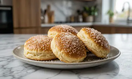 Московские плюшки с сахаром из дрожжевого теста: пошаговый рецепт