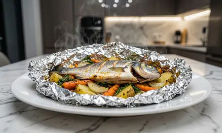 Рыба в фольге запеченная с овощами в духовке: пошаговый рецепт