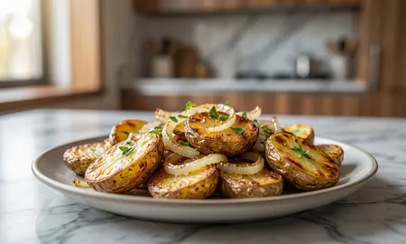 Картофель, запеченный с луком в духовке: пошаговый рецепт
