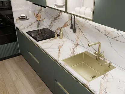 Мойка Emar EMB-560(TOP) PVD Matt Gold фото 3 в Ростове-на-Дону