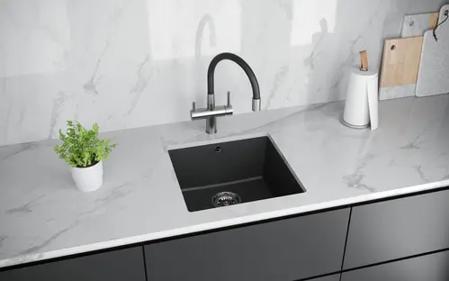 Мойка кухонная KUCHENSTERN UNDER 50 100WH10 Белый фото 3 в Ростове-на-Дону Мойка кухонная KUCHENSTERN UNDER 50 100WH10 Белый фото 3 в Ростове-на-Дону
