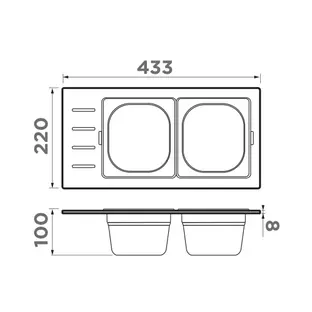 Контейнер Omoikiri DC-02-2-GB графит (4999076) фото 2 в Ростове-на-Дону
