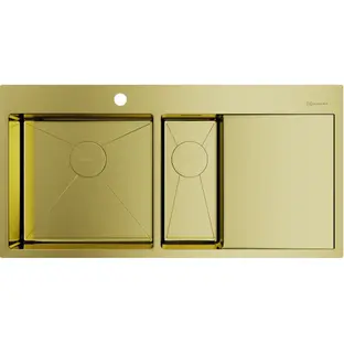 Мойка Akisame 100-2-LG-L нерж.сталь/светлое золото(арт.4973089) в Ростове-на-Дону