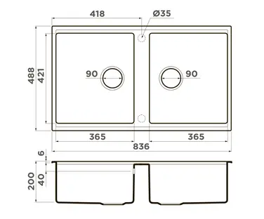 Кухонная мойка OMOIKIRI Kitagawa 83-2-U-MO Artceramic/мокко (арт.4997201) фото 3 в Ростове-на-Дону