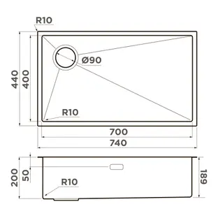 Кухонная мойка OMOIKIRI Taki 74-U/IF-L Side LG (арт.4997472) фото 3 в Ростове-на-Дону