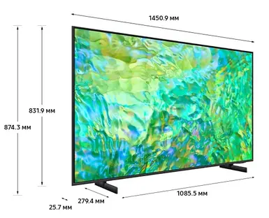 Телевизор Samsung  65" (165 см) 2023 черный Samsung UE-65CU8000 фото 3 в Ростове-на-Дону
