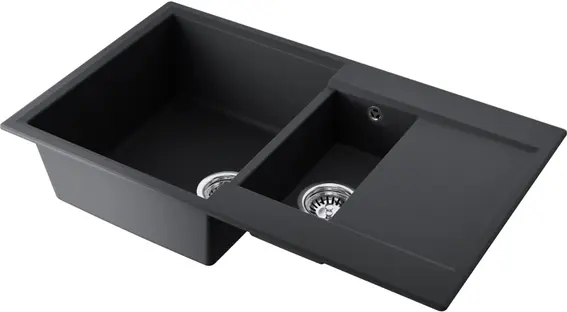 Мойка Omoikiri Daisen 86-2-BL Artgranit/черный(арт.4993477) фото 2 в Ростове-на-Дону