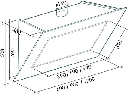 Вытяжка Falmec Quasar 120 Vetro (800) STEC gray фото 3 в Ростове-на-Дону