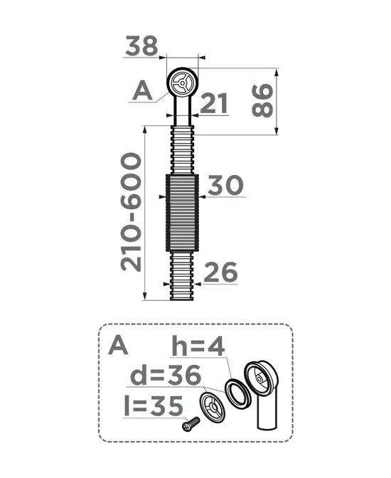 Перелив круглый  OMOIKIRI OV-1-R-AB022  (арт.4998035) фото 5 в Ростове-на-Дону