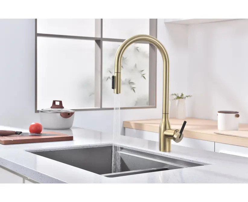 Смеситель Paulmark UNIVERSAL Un213880-LG светлое золото фото 8 в Ростове-на-Дону
