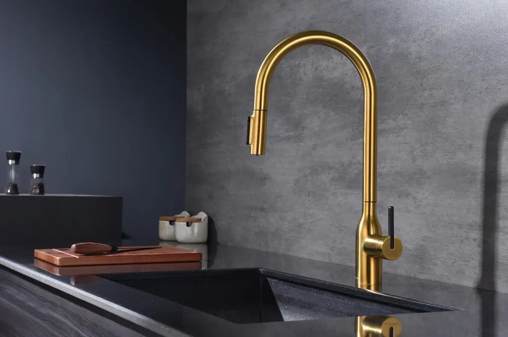Смеситель Paulmark UNIVERSAL Un213880-BG брашированное золото фото 2 в Ростове-на-Дону