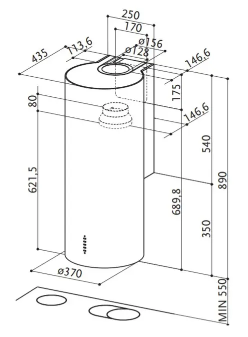 Вытяжка Faber CYLINDRA/2 EV8 2EL XH890 фото 4 в Ростове-на-Дону