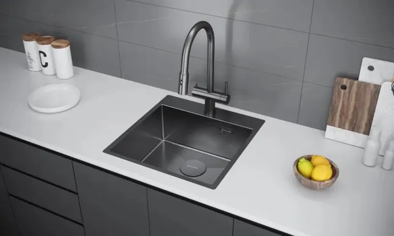 Мойка кухонная KUCHENSTERN WERK 50 506GM50 Вороненая сталь фото 2 в Ростове-на-Дону Мойка кухонная KUCHENSTERN WERK 50 506GM50 Вороненая сталь фото 2 в Ростове-на-Дону