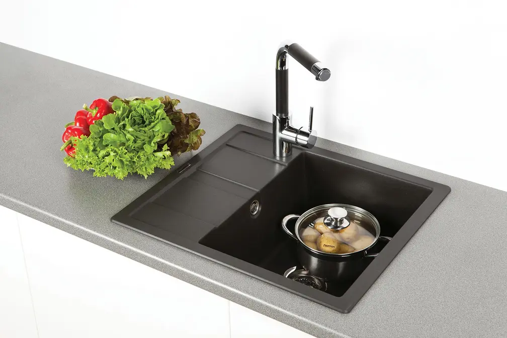 Мойка SCHOCK  Optima 45D  Cristalite 580х500 оникс фото 2 в Ростове-на-Дону