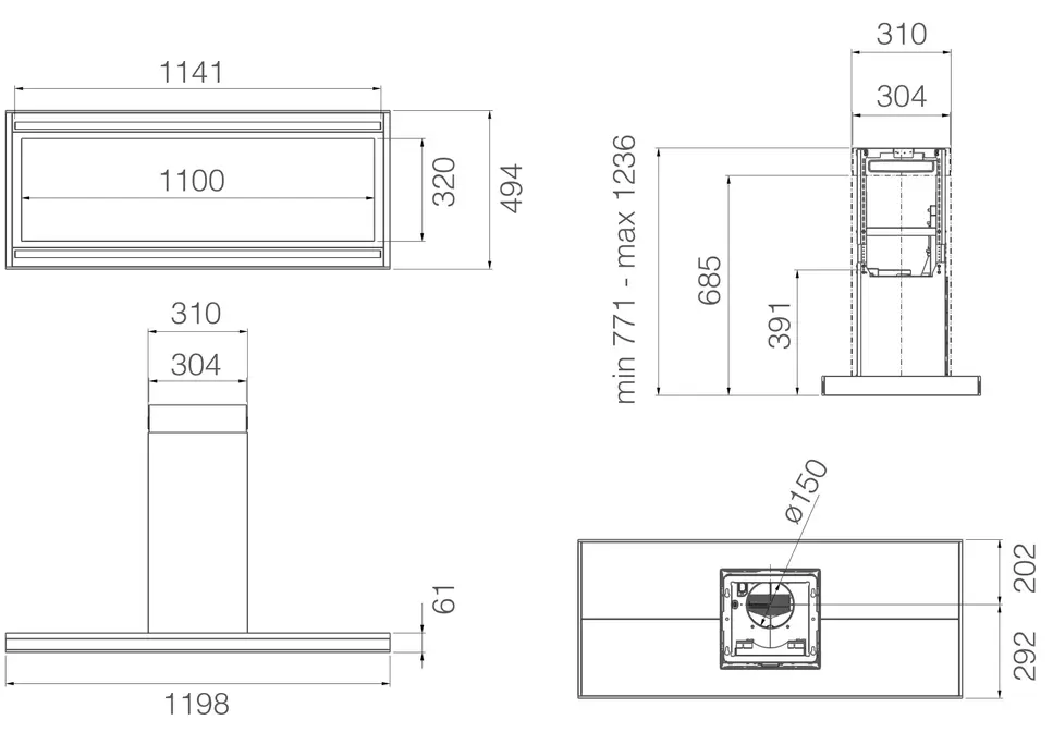 Вытяжка Elica ELEMENT ISL @ BLMAT/A/120 фото 4 в Ростове-на-Дону