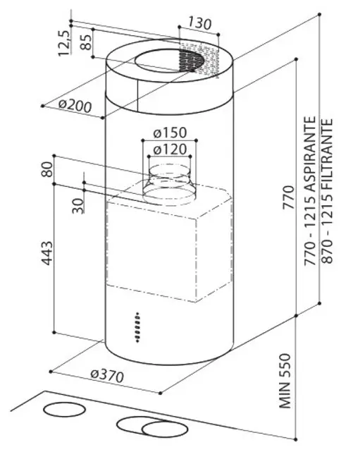 Вытяжка Faber CYLINDRA IS./4 EV8 X A37 фото 6 в Ростове-на-Дону