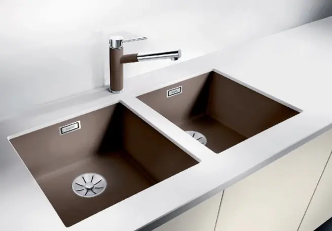 Мойка Blanco SUBLINE 400-U SILGRANIT отводная арматура InFino® фото 2 в Ростове-на-Дону
