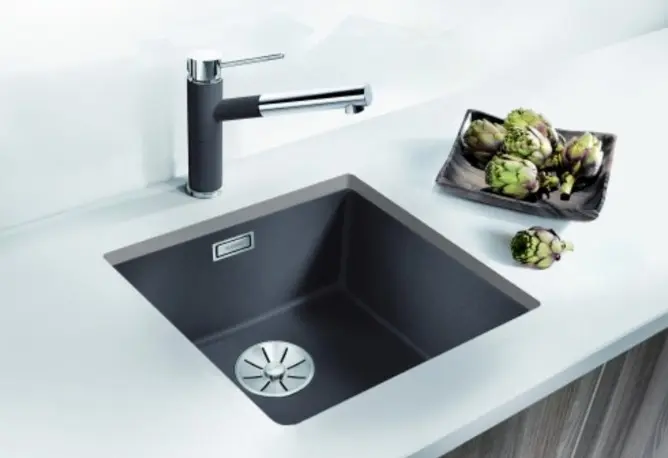 Мойка Blanco SUBLINE 400-U SILGRANIT отводная арматура InFino® фото 1 в Ростове-на-Дону