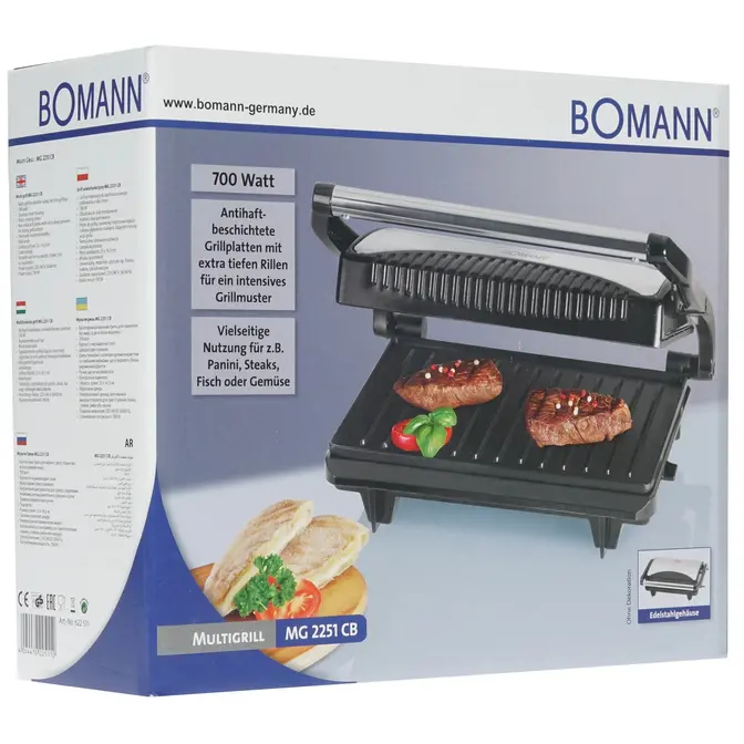 Гриль Bomann MG 2251 CB schw inox 700W фото 6 в Ростове-на-Дону