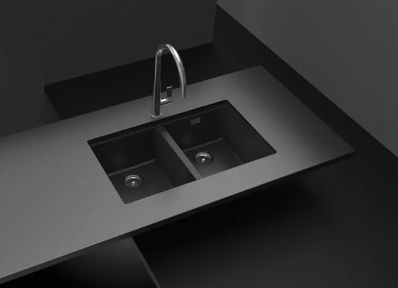 Мойка SCHOCK  Greenwich 80-2  Cristadur (подстольный монтаж) серебристый камень фото 3 в Ростове-на-Дону
