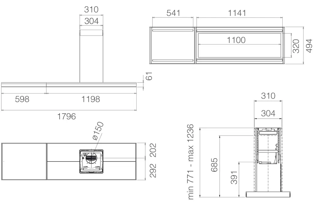 Вытяжка Elica ELEMENT ISL @ BLMAT/A/120 фото 5 в Ростове-на-Дону