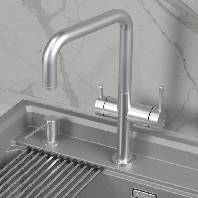 Смеситель GRANULA Kitchen Space 8275, НЕРЖ фото 3 в Ростове-на-Дону