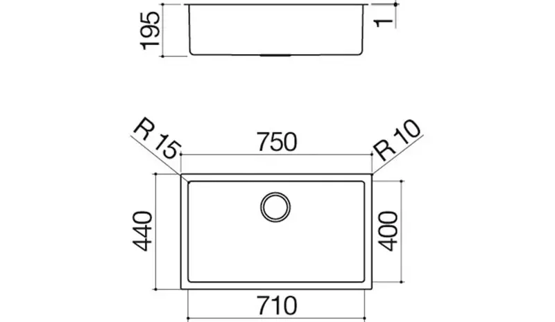 Мойка кухонная Barazza 1X7040S фото 3 в Ростове-на-Дону