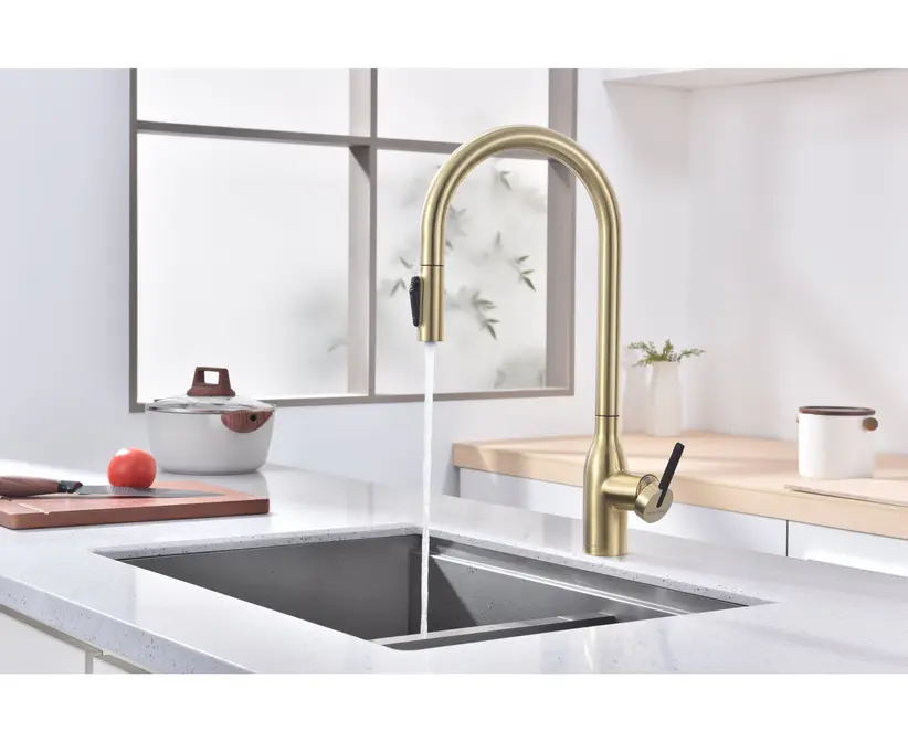 Смеситель Paulmark UNIVERSAL Un213880-LG светлое золото фото 3 в Ростове-на-Дону