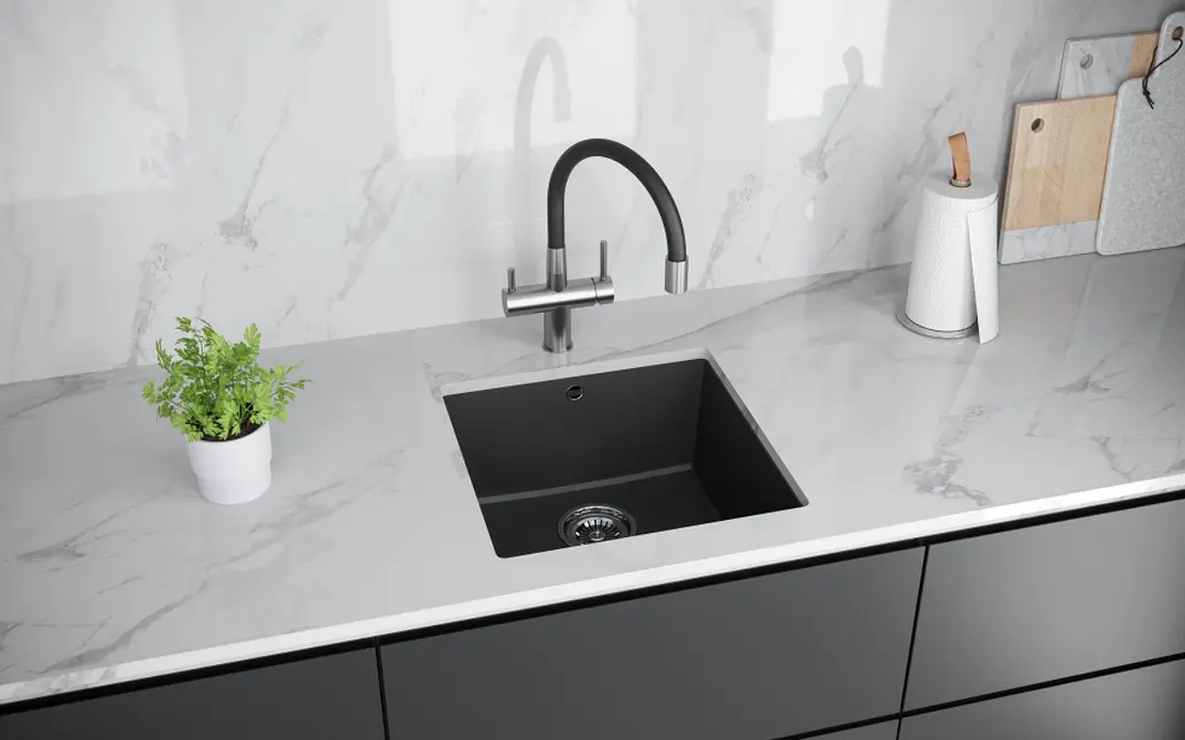 Мойка кухонная KUCHENSTERN UNDER 50 100TN10 Титан фото 3 в Ростове-на-Дону Мойка кухонная KUCHENSTERN UNDER 50 100TN10 Титан фото 3 в Ростове-на-Дону