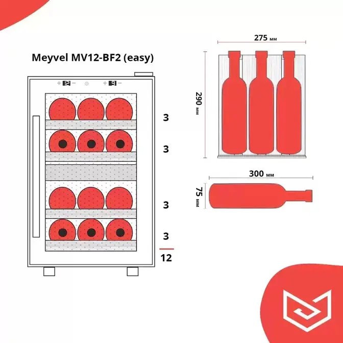 Винный шкаф Meyvel MV12-BF2 (easy) фото 4 в Ростове-на-Дону Винный шкаф Meyvel MV12-BF2 (easy) фото 4 в Ростове-на-Дону