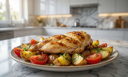 Куриное филе с картошкой и помидорами в духовке: пошаговый рецепт