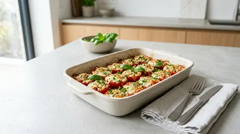 Помидоры с сыром и чесноком в духовке: пошаговый рецепт