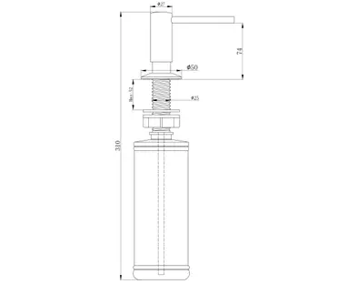 Дозатор Paulmark DECUS D004-BS, брашированная сталь фото 2 в Ростове-на-Дону