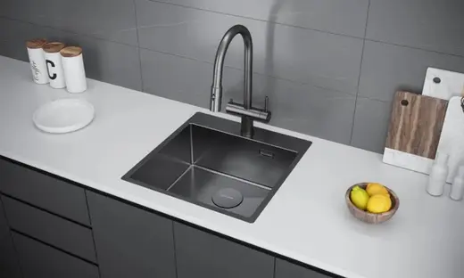 Мойка кухонная KUCHENSTERN WERK 50 506GM50 Вороненая сталь фото 2 в Ростове-на-Дону Мойка кухонная KUCHENSTERN WERK 50 506GM50 Вороненая сталь фото 2 в Ростове-на-Дону
