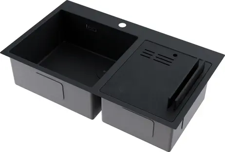 Мойка Omoikiri Akisame 86-2-GB Side нерж.сталь/графит(арт.4997047) фото 2 в Ростове-на-Дону
