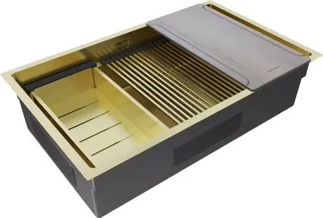 Мойка Paulmark NEXT-MULTI SINK 74 UNI PM787445-LG светлое золото фото 2 в Ростове-на-Дону