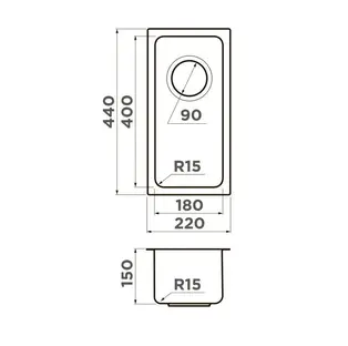Кухонная мойка OMOIKIRI Tadzava 22-U/I-IN ULTRA 15 нерж.сталь/нержавеющая сталь (арт.4997112) фото 2 в Ростове-на-Дону