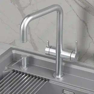 Смеситель GRANULA Kitchen Space 8275, НЕРЖ фото 3 в Ростове-на-Дону