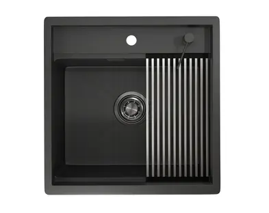 Мойка GRANULA Kitchen Space 5051, ЧЕРНЫЙ МАТОВЫЙ фото 2 в Ростове-на-Дону