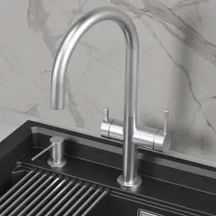 Смеситель GRANULA Kitchen Space 8274, НЕРЖ фото 2 в Ростове-на-Дону