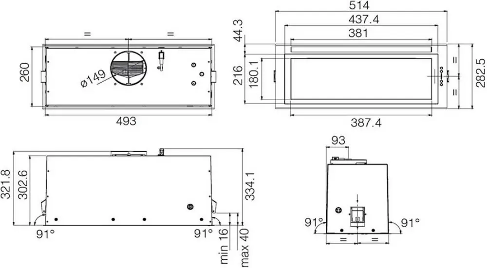 Вытяжка Elica LANE SENSOR BL MAT/A/52 фото 2 в Ростове-на-Дону
