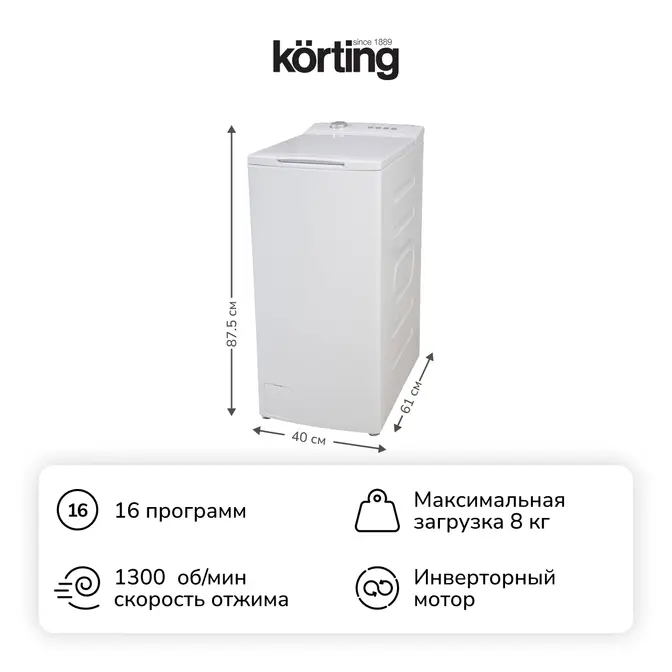 Стиральная машина Korting KWMT 1385 I фото 2 в Ростове-на-Дону