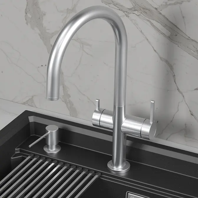 Смеситель GRANULA Kitchen Space 8274, НЕРЖ фото 2 в Ростове-на-Дону