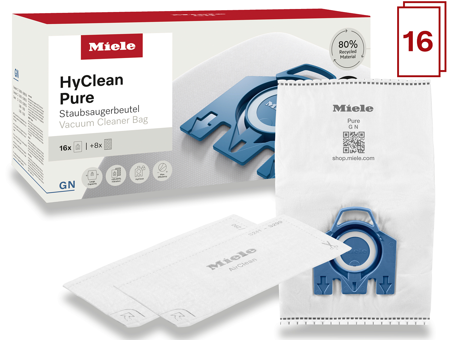 Мешки для пылесосов Miele GN XXL HyClean 3D PURE (16 мешков и 8 фильтров) фото 1 в Ростове-на-Дону Мешки для пылесосов Miele GN XXL HyClean 3D PURE (16 мешков и 8 фильтров) фото 1 в Ростове-на-Дону