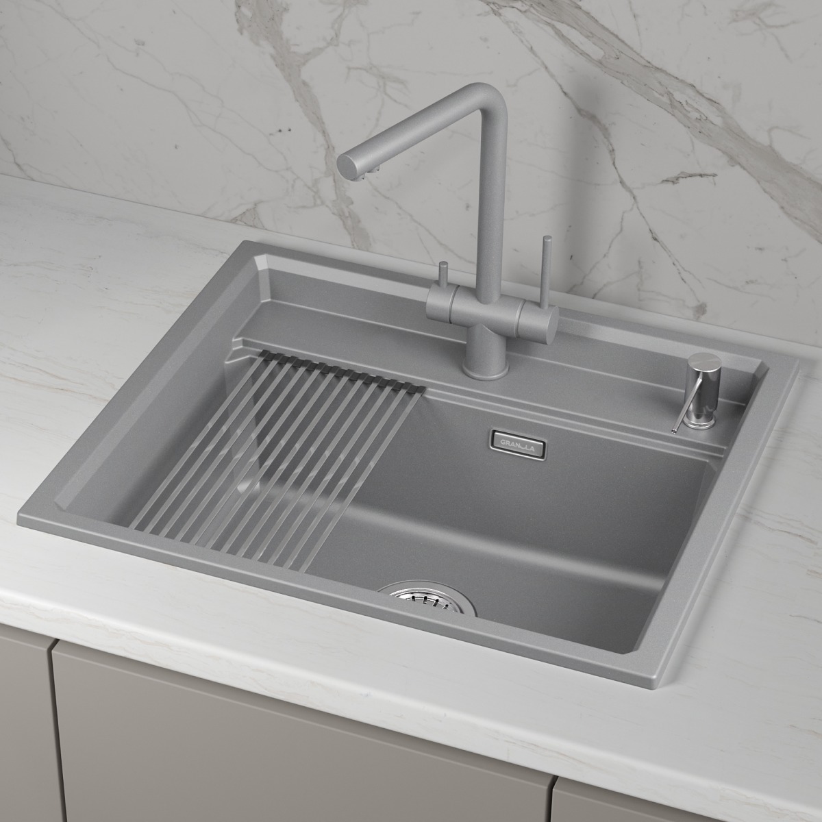 Мойка GRANULA Kitchen Space 6003i, АЛЮМИНИУМ фото 3 в Ростове-на-Дону