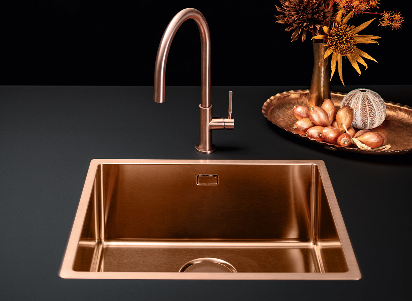 Мойка Falmec COMO 50 CM PVD COPPER (FLUSH/TOPMOUNT/UNDERMOUNT) фото 2 в Ростове-на-Дону