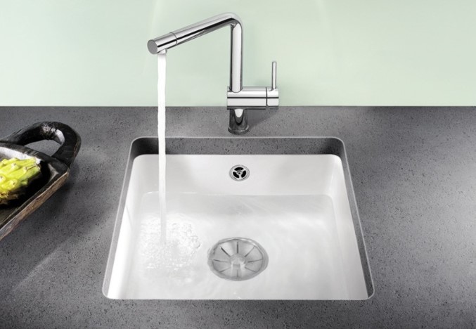 Мойка Blanco SUBLINE 375-U керамика отводная арматура InFino® в Ростове-на-Дону